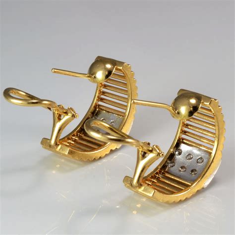 omega back earrings vintage